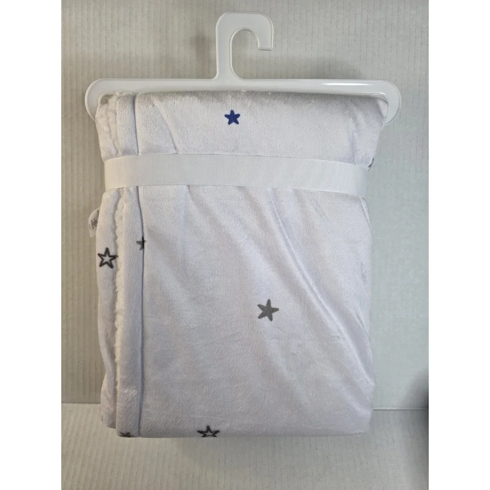 Baby Ganz Sleep in‎ Heavenly Peace Blanket White With Stars Newborn Gift NEW*